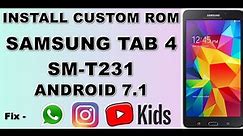 how to install custom rom in samsung tab 4 t231 | sm-t231