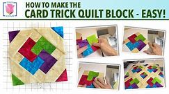 How to Make the Card Trick Quilt Block the Easy Way! A Free Tulip Square Quilting Sewing Tutorial