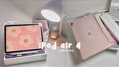 ☁️ rose gold iPad air 4 unboxing & set up (apple pencil 2 + accessories) 🎀