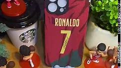 Slrioks Ronaldo Jersey Phone Case Creative Soccer Case for iPhone 15 Plus Thin Soft Imitation Leather Shockproof