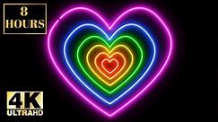 Happy Gay Pride Heart Colors Rainbow LGBTQ With music Wallpaper Screensaver Background 4K 8 HOURS