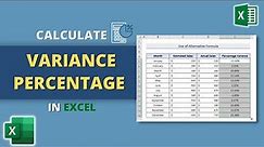 How to Calculate Variance Percentage in Excel