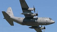 (U.S Air Force) Lockheed C-130H Classic Hercules flying over at 20,000 ft