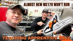 Stihl MS170 Chainsaw Won't Run Properly - Quickly Diagnose It With Apprentice Dave!