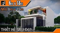 TNA143 | Mẫu nhà 2 tầng đẹp | nhà 6x15m | đất 6x18m | Small House Design Idea