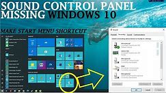 How To Show Windows 10 Sound Control Panel Missing | Create Shortcut for Sound Control Panel