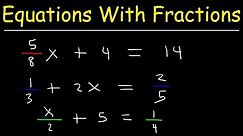 How To Solve Linear Equations With Fractions