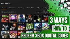 how to redeem Xbox code, 3 ways how to redeem Xbox digital code, Xbox Console, web browser, Windows