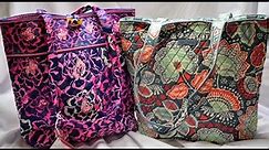 My huge Vera Bradley tote collection comparison of old and new tote style