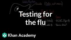 Testing for the flu | Infectious diseases | Health & Medicine | Khan Academy