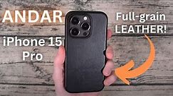 Andar iPhone 15 Pro "The Aspen" Black Leather Case REVIEW! // Best Leather Case for iPhone 15?