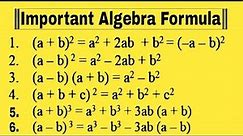 10 important algebra formula ✖️➕➖➗