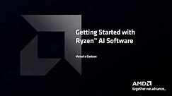 Getting Started with Ryzen AI Software