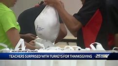 Teachers, staff members surprised with turkeys at John I. Leonard High School
