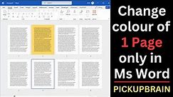 Trick to change background Colour of 1 page only in Ms Word