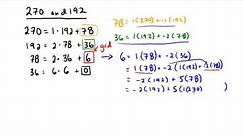 Using Euclidean algorithm to write gcd as linear combination