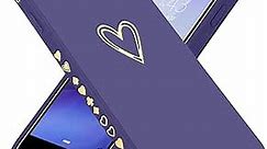 Teageo for iPhone SE 2022, SE 2020, iPhone 7, iPhone 8 Case for Women Girls, Cute Luxury Heart Phone Case [Soft Anti-Scratch Full Camera Lens Protection] Silicone Girly Shockproof Case-Navy Purple