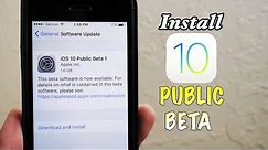 Install iOS 10 Public Beta (Free)