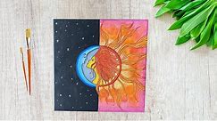 Sun and Moon | Cosmic Couples | Acrylic Painting Tutorial for Beginners