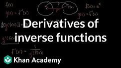 Derivatives of inverse functions | Advanced derivatives | AP Calculus AB | Khan Academy