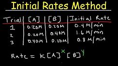 Chemical Kinetics - Initial Rates Method