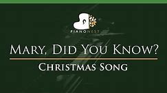 Mary, Did You Know - Christmas Song - LOWER Key (Piano Karaoke Instrumental)