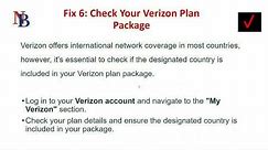 How To Fix Verizon International Plan Not Working