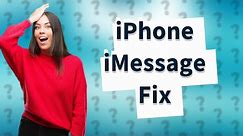 Why is my iPhone not using iMessage?