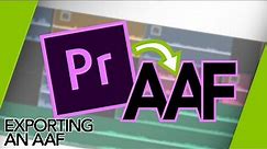 Exporting an AAF for Mix from Adobe Premiere Pro