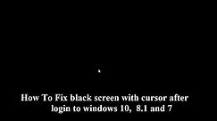 How To Fix Black screen with cursor after login to windows 11 | Windows 10 | Working in 2024