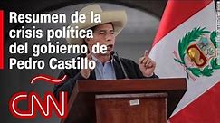 Resumen en video de la crisis política del gobierno de Pedro Castillo a un año de gobierno