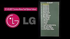LG TV Service Menu (EZ-ADJUST) Tool Option Values
