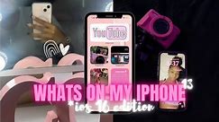 WHATS ON MY PINK IPHONE 13 ★| *IOS 16*, aesthetic + apps & widgets | Corienne Thomas