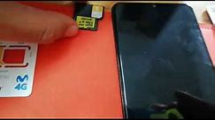 celular Samsung A31 como colocar la tarjeta SIM "el chip" y la tarjeta SD "la memoria"