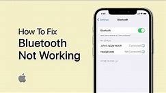 How To Fix Bluetooth Not Working / Connecting on iPhone