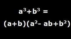 a cube plus b cube - Algebra identity Derivation