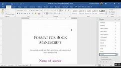 6x9 format for book manuscript in Word