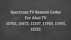 Spectrum TV Remote Codes