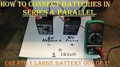Wiring Batteries in Series & Parallel - Increase Your Capacity - Wire 2 6V Batteries to 1 12V