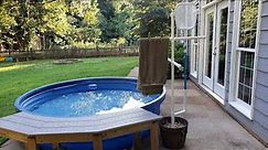 How I Built An Outdoor Towel Rack For Our Stock Tank Pool With PVC Pipe