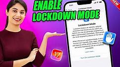 How to enable/Use Lockdown Mode on iPhone in iOS 17