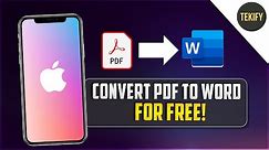 How to Convert PDF to Word on iPhone/iPad for FREE