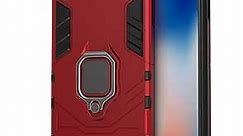 Mondetech for iPhone Xs Max Case, Slim Drop Protection with Ring Stand, Magnetic Holder Compatible, Outdoor Heavy Duty Shockproof Protective Cover for iPhone Xs Max, Red