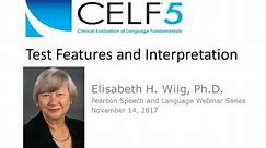 CELF-5: Test Features and Interpretation