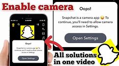 Enable Camera on Snapchat | Allow Camera access Snapchat on iPhone | Apple Tech World