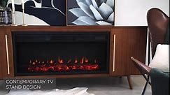 Morris 72" Landscape Electric Fireplace TV Stand in Vintage Black Maple by Real Flame