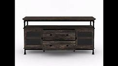Sauder Canal Street Industrial Wood & Metal Credenza TV Stand, For TVs up to 65