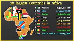 Top 10 largest countries in Africa