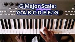 The Notes of the G Major Scale on Piano