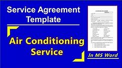 How to make Service Agreement for Air Conditioning Service | Service Agreement Template for HVAC